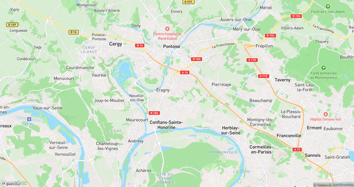 Localisation de la voiture à Éragny