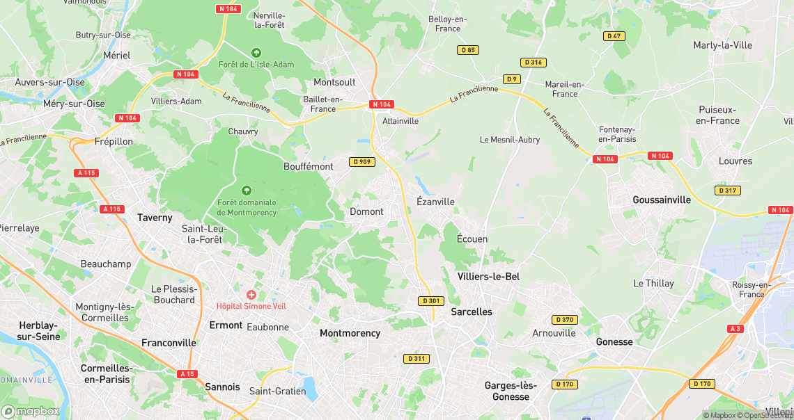Localisation de la voiture à Domont
