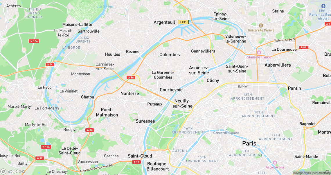 Localisation de la voiture à Courbevoie