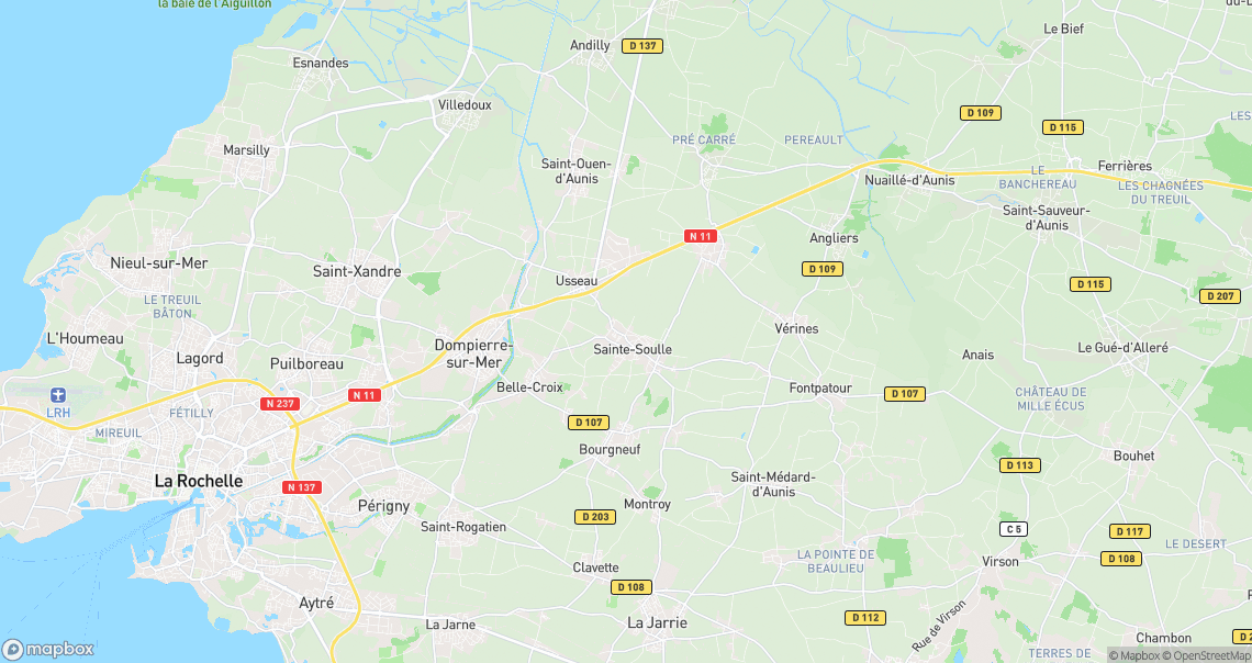Localisation de la voiture à Sainte-Soulle