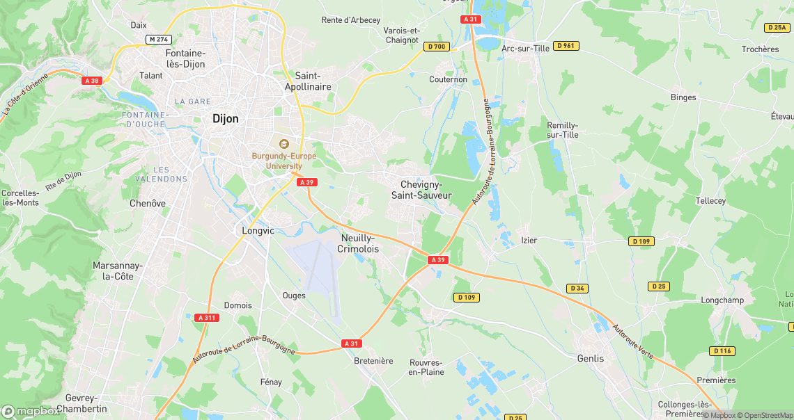 Localisation de la voiture à Chevigny-Saint-Sauveur