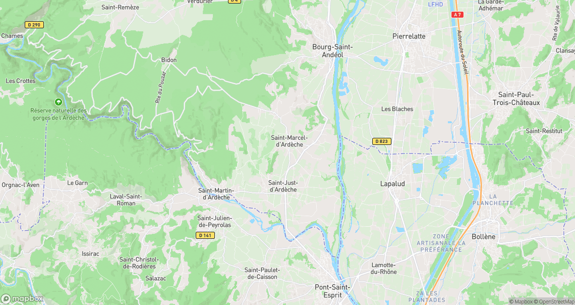 Localisation de la voiture à Saint-Marcel-d'Ardèche
