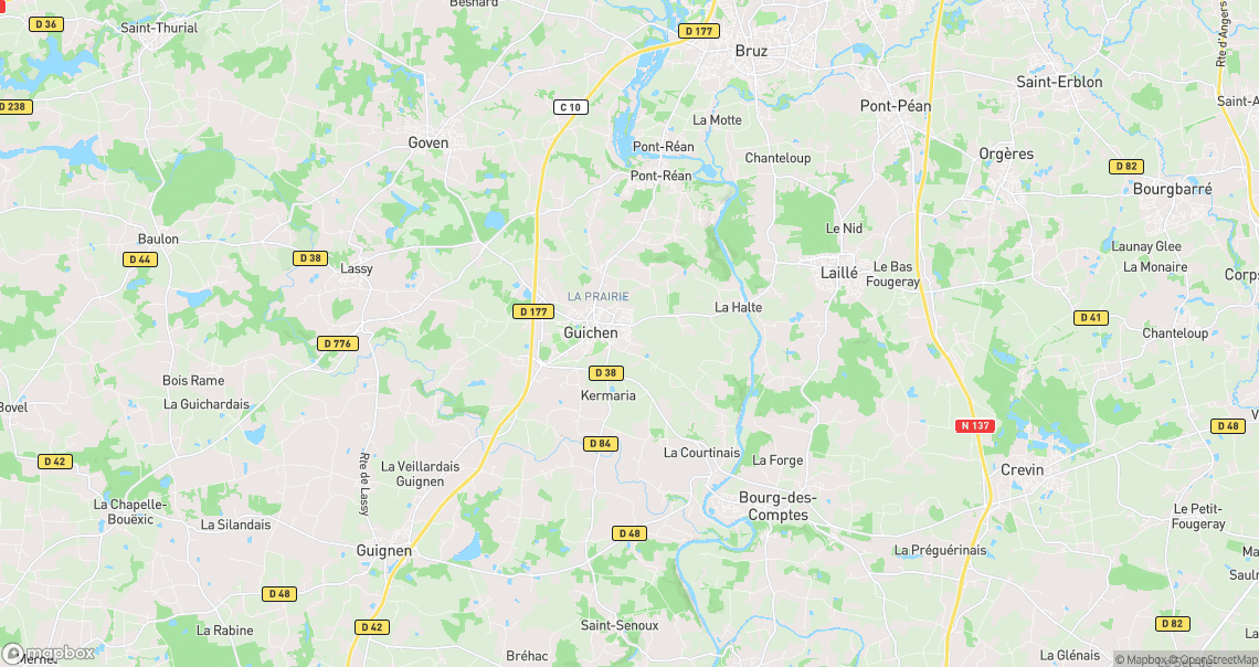 Localisation de la voiture à Guichen