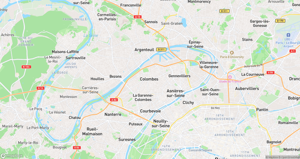 Localisation de la voiture à Colombes