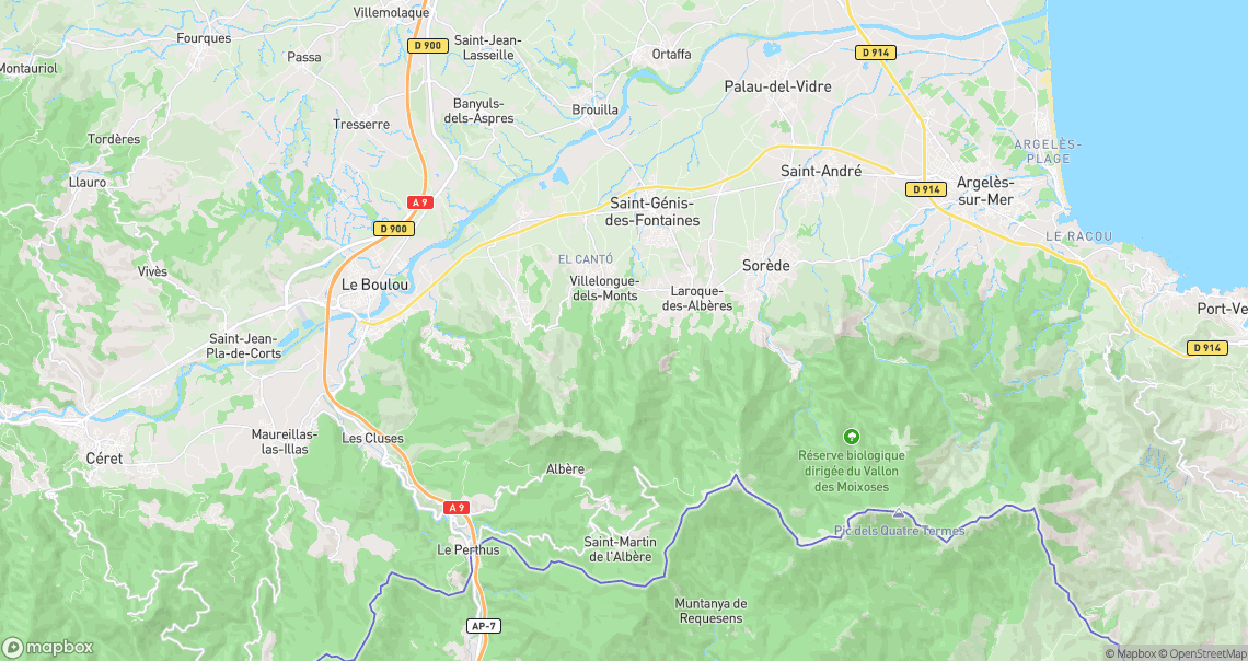 Localisation de la voiture à Laroque-des-Albères