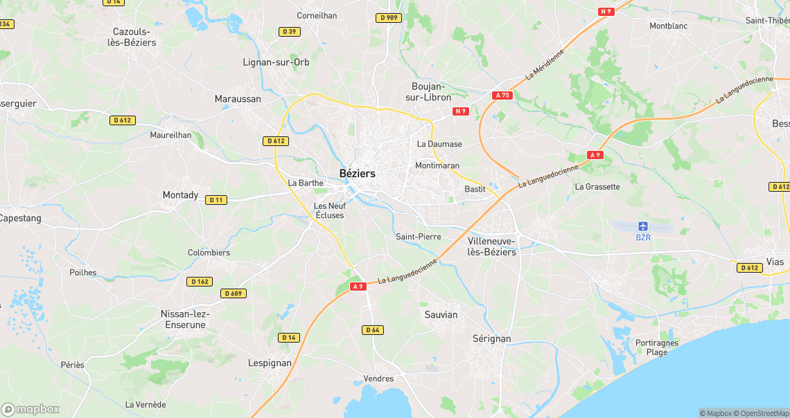 Localisation de la voiture à Béziers