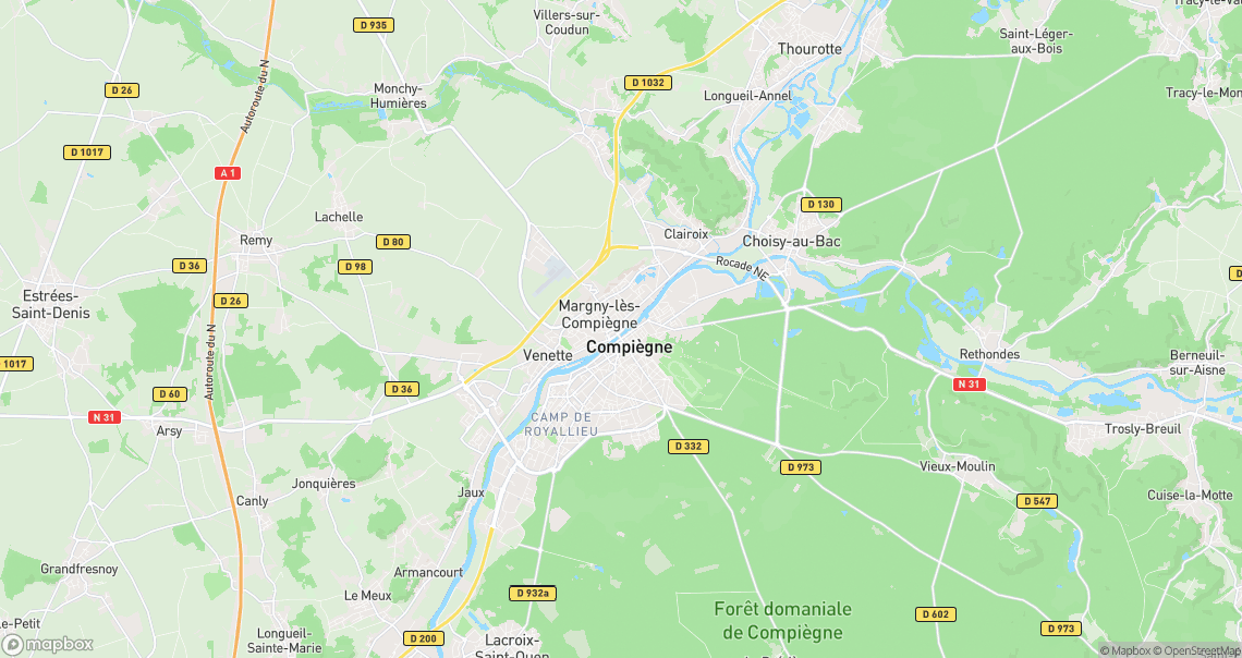 Localisation de la voiture à Compiègne