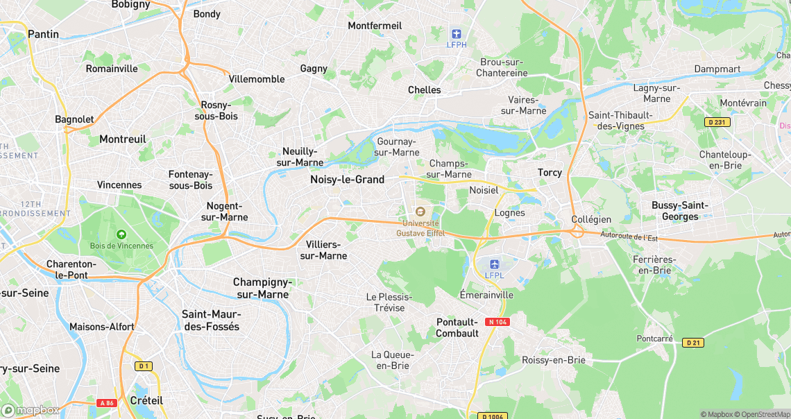 Localisation de la voiture à Noisy-le-Grand