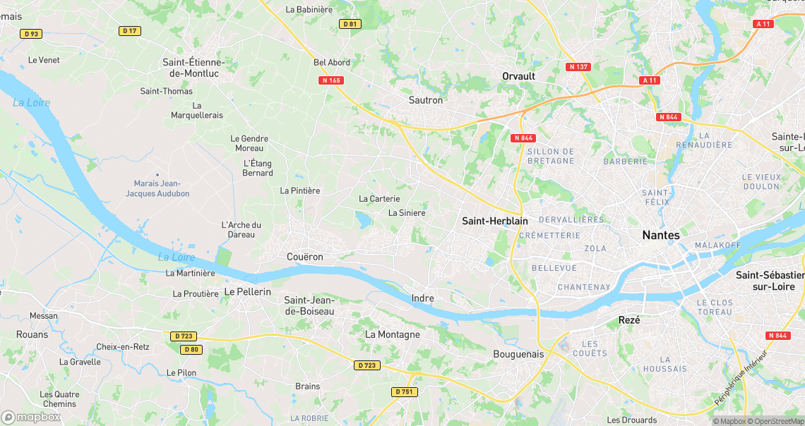 Localisation de la voiture à Couëron