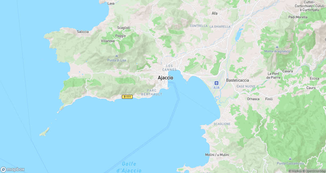 Localisation de la voiture à Ajaccio