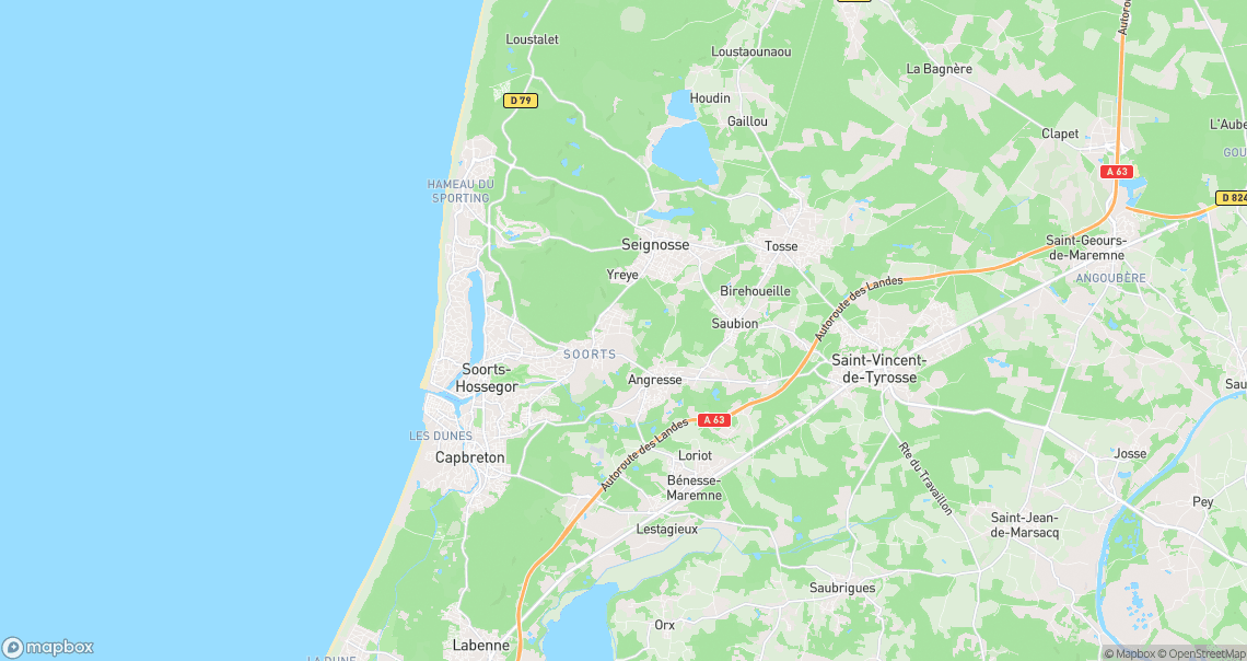 Localisation de la voiture à Soorts-Hossegor