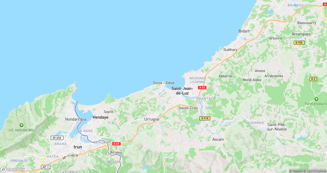 Localisation de la voiture à Urrugne