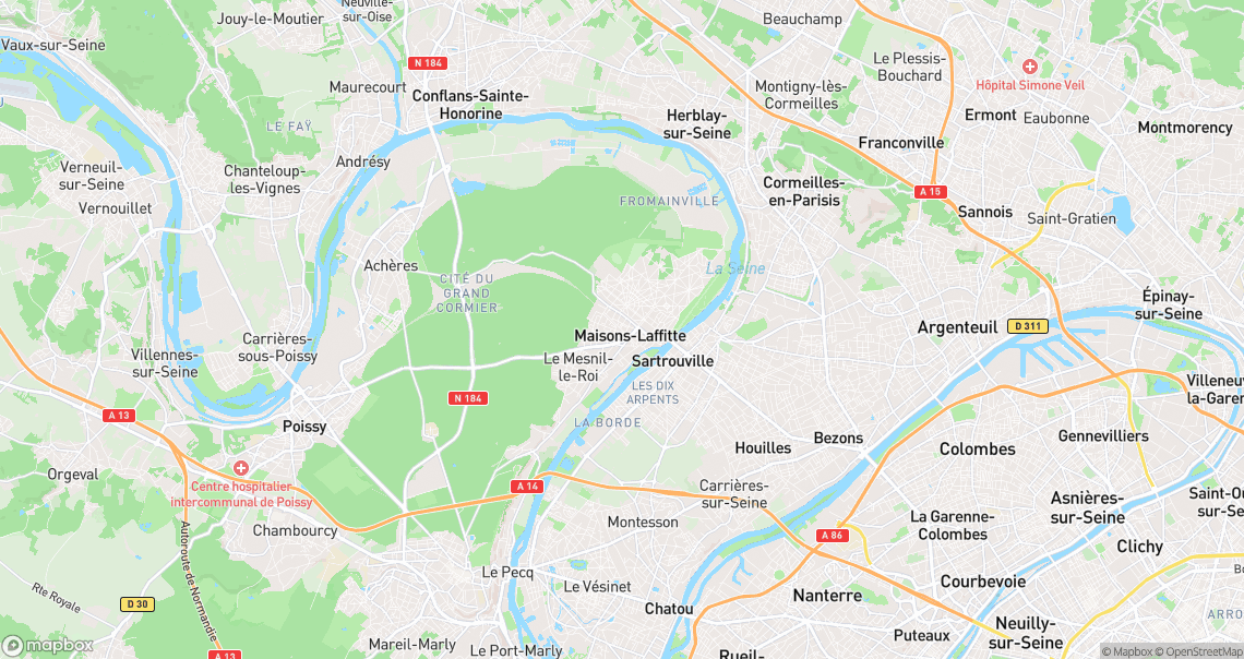 Localisation de la voiture à Maisons-Laffitte