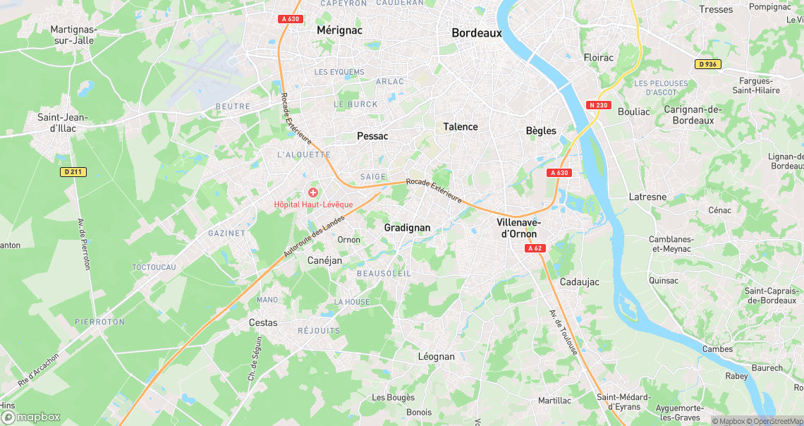 Localisation de la voiture à Gradignan