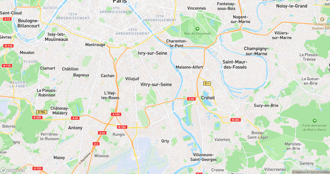 Localisation de la voiture à Vitry-sur-Seine