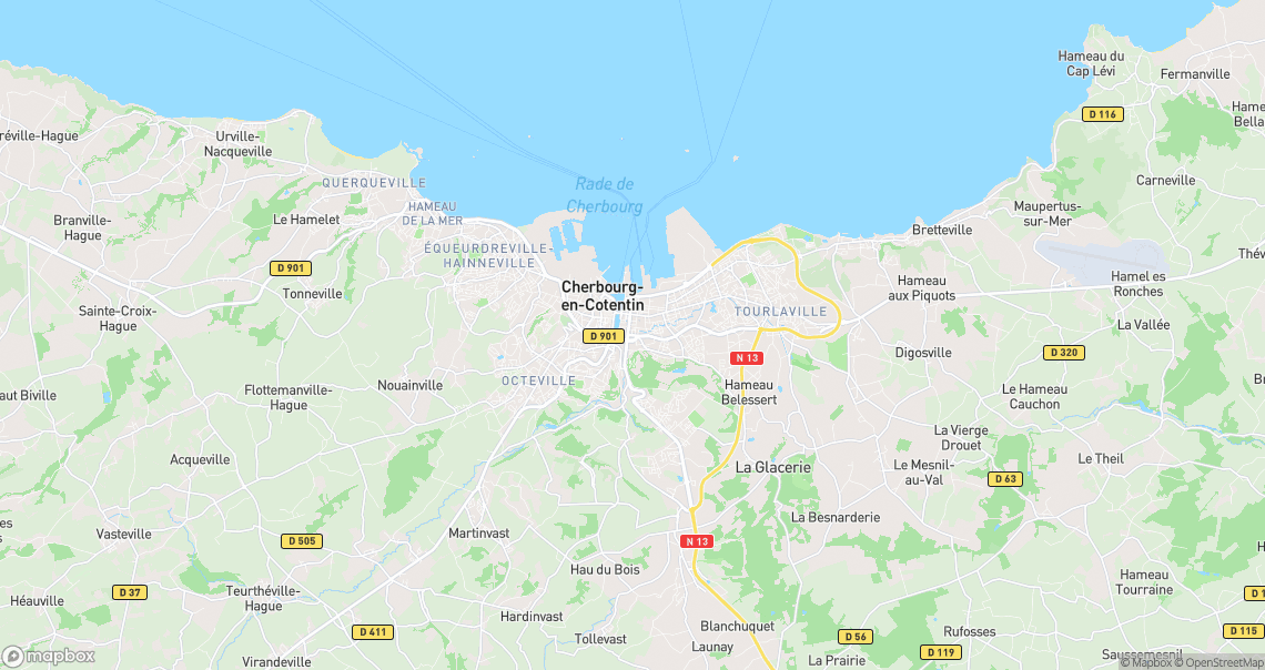 Localisation de la voiture à Cherbourg-en-Cotentin
