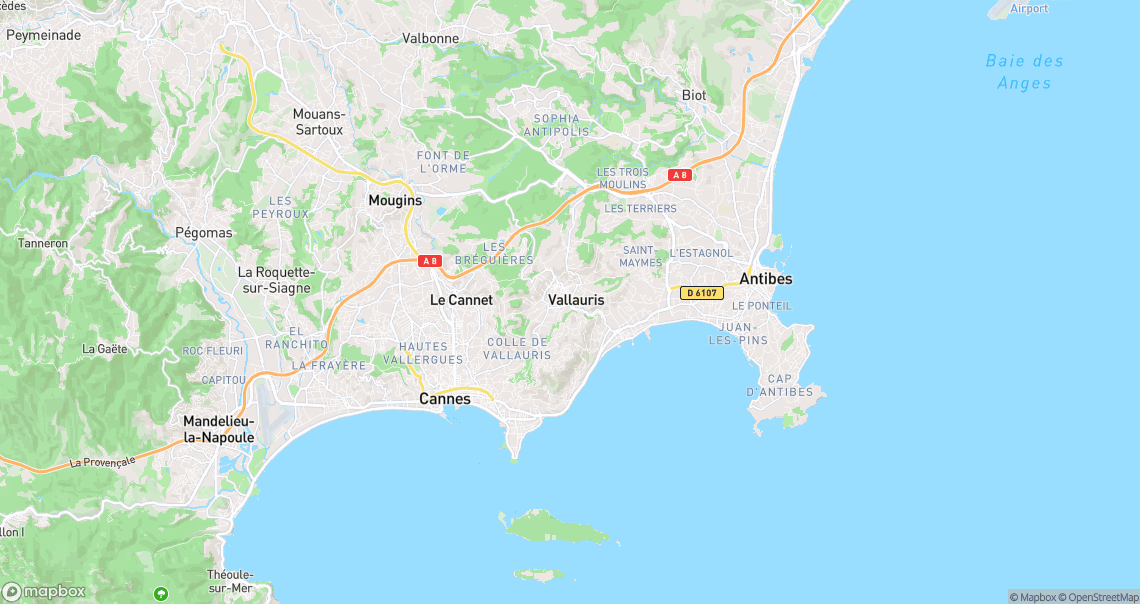 Localisation de la voiture à Vallauris