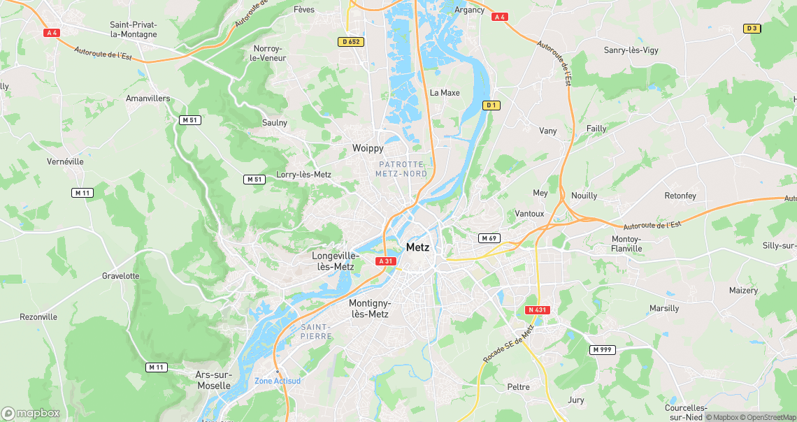 Localisation de la voiture à Metz