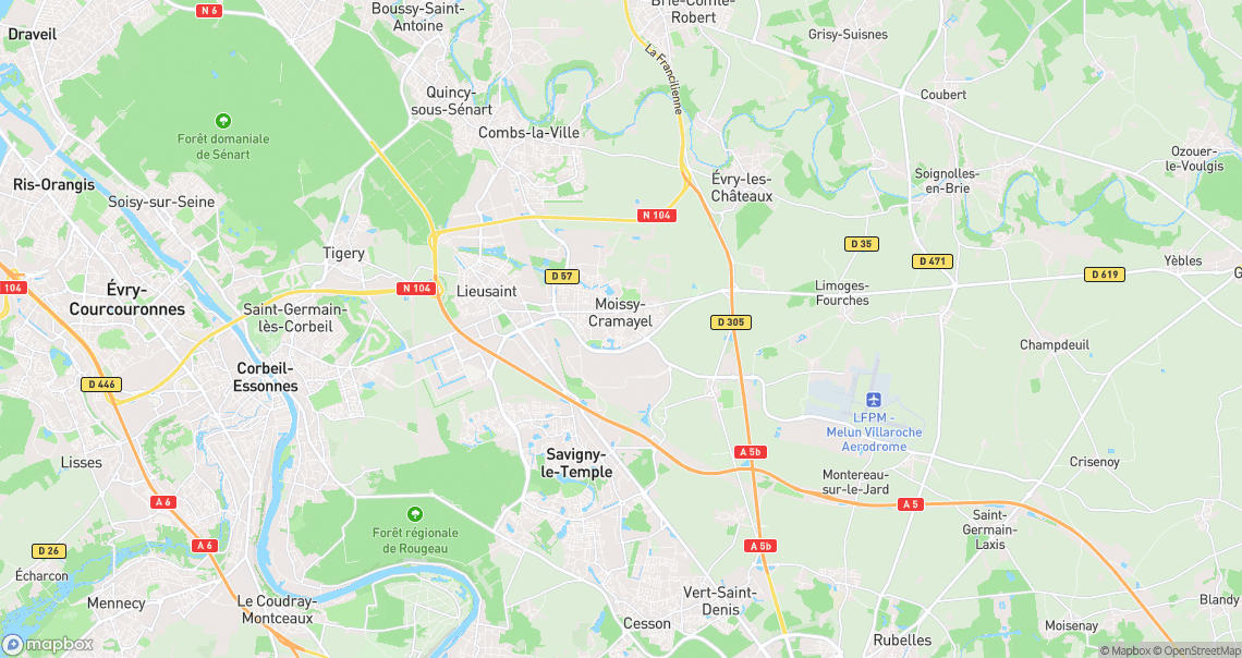 Localisation de la voiture à Moissy-Cramayel