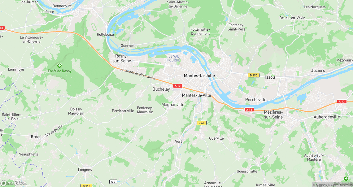 Localisation de la voiture à Magnanville