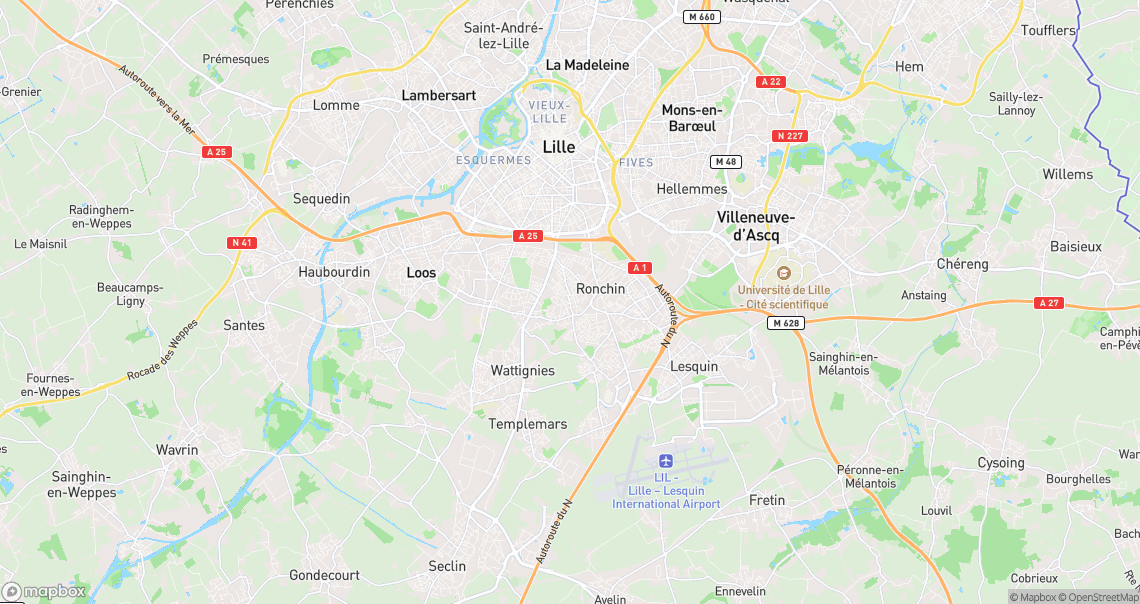 Localisation de la voiture à Faches-Thumesnil