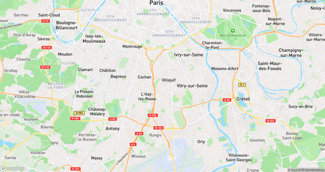 Localisation de la voiture à Villejuif