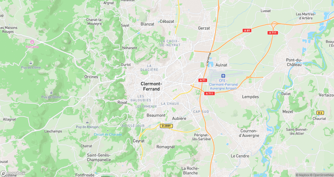 Localisation de la voiture à Clermont-Ferrand