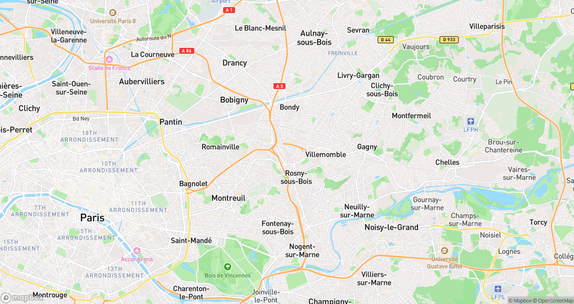 Localisation de la voiture à Rosny-sous-Bois
