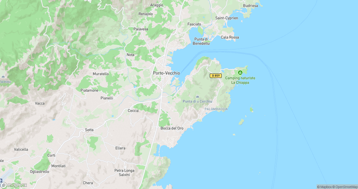 Localisation de la voiture à Porto-Vecchio