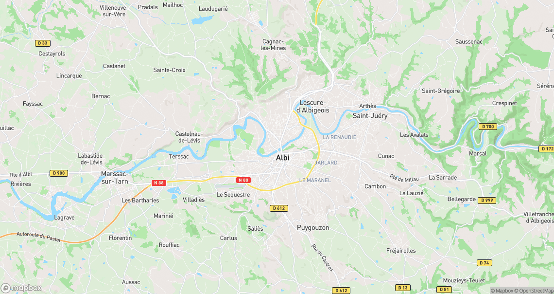 Localisation de la voiture à Albi