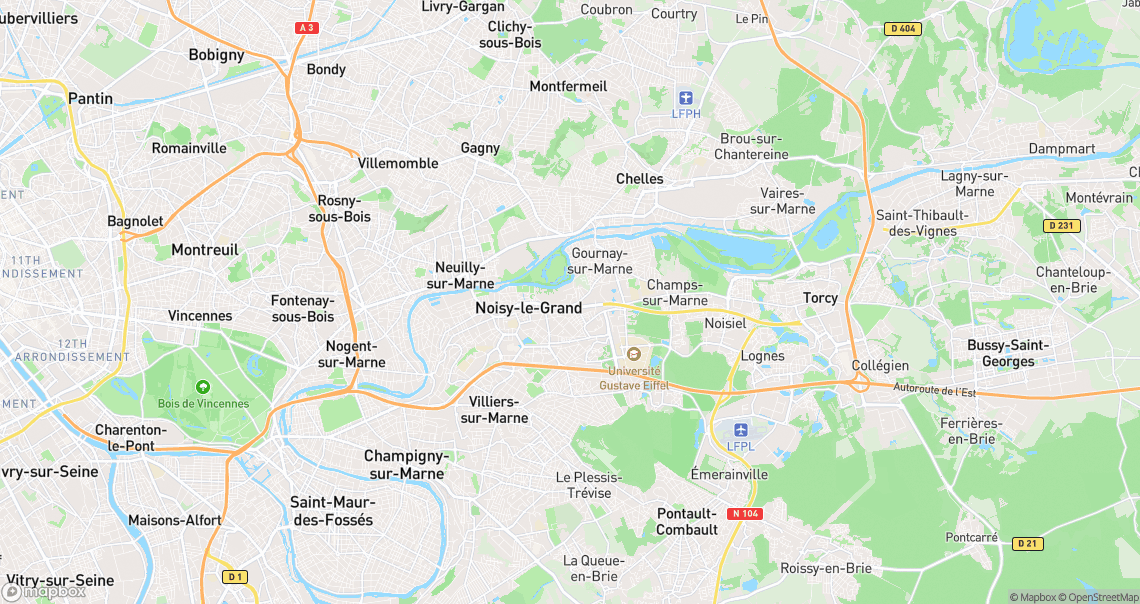 Localisation de la voiture à Noisy-le-Grand