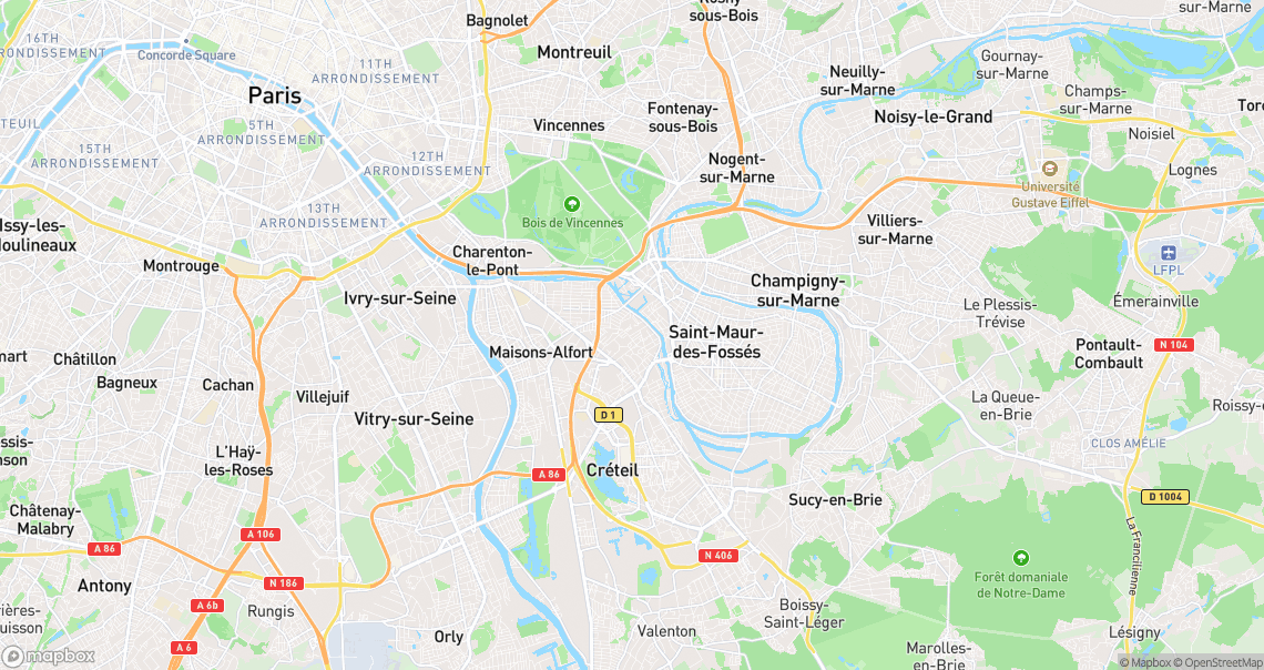 Localisation de la voiture à Créteil