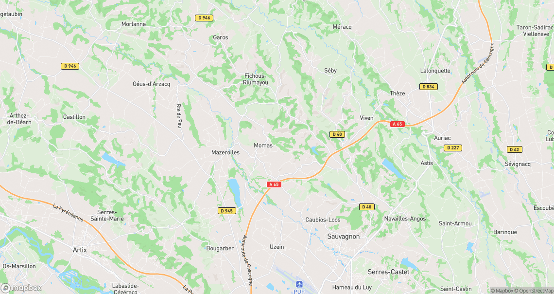 Localisation de la voiture à Momas