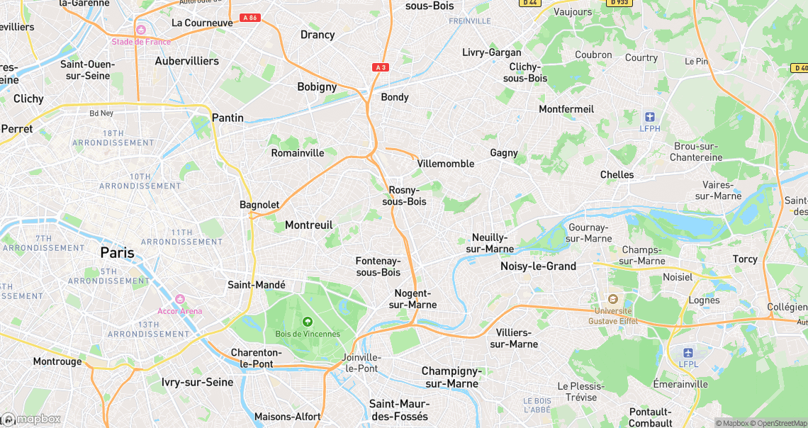 Localisation de la voiture à Rosny-sous-Bois