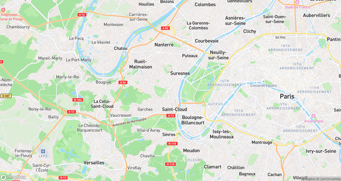 Localisation de la voiture à Saint-Cloud
