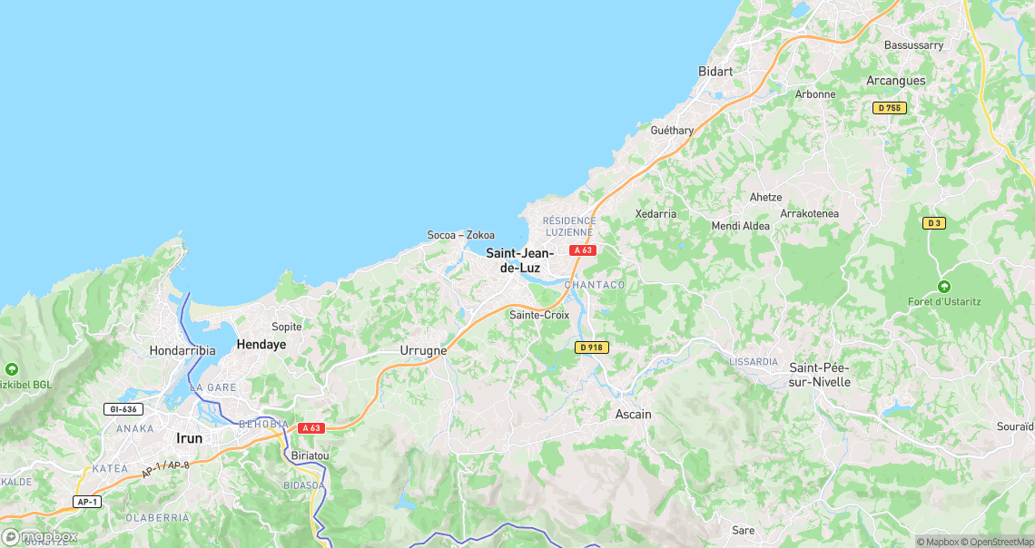 Localisation de la voiture à Ciboure