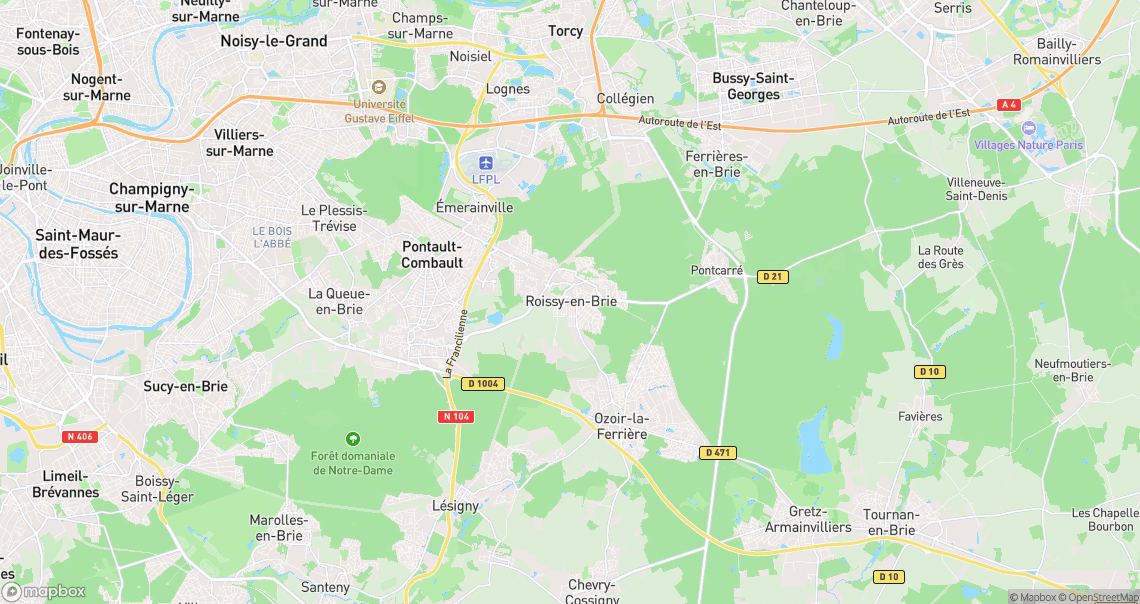 Localisation de la voiture à Roissy-en-Brie