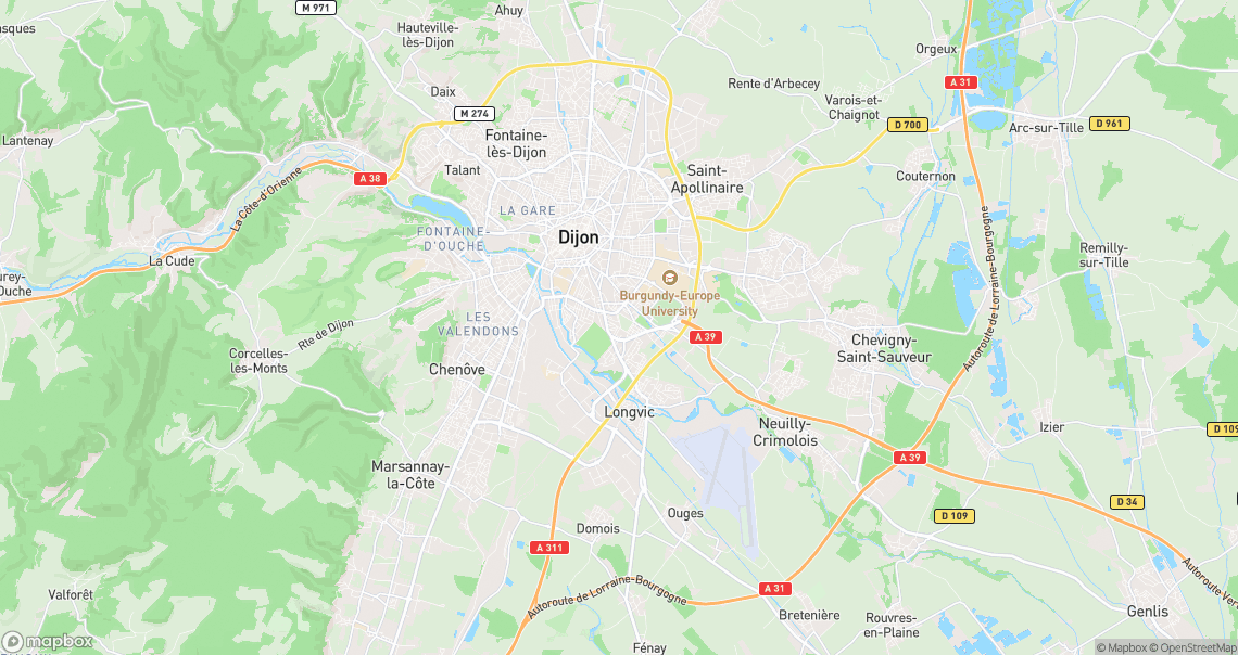 Localisation de la voiture à Dijon