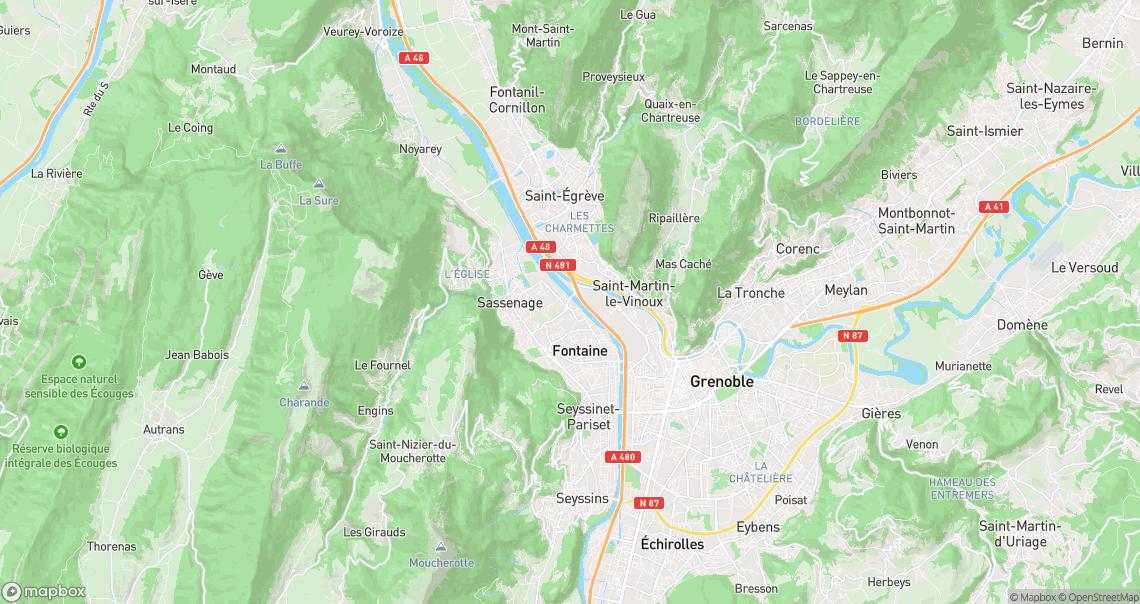 Localisation de la voiture à Sassenage
