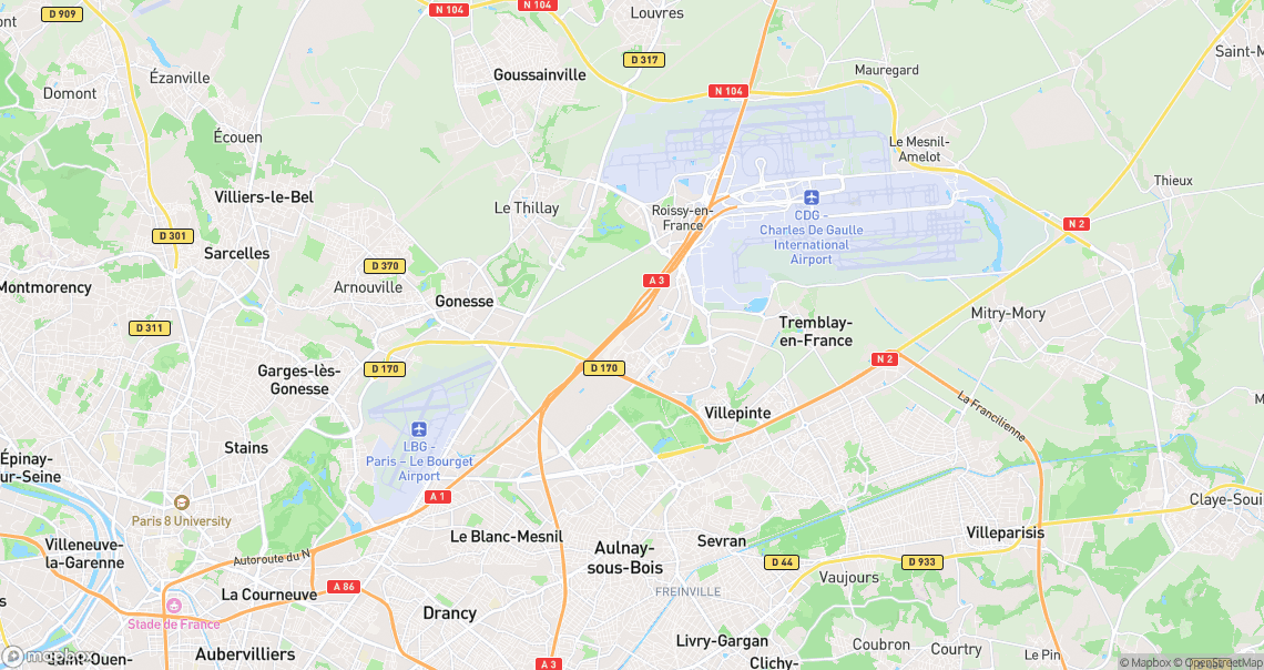 Localisation de la voiture à Roissy-en-France