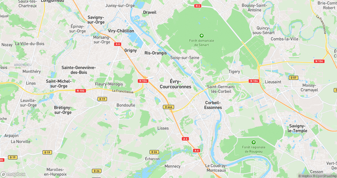 Localisation de la voiture à Évry-Courcouronnes
