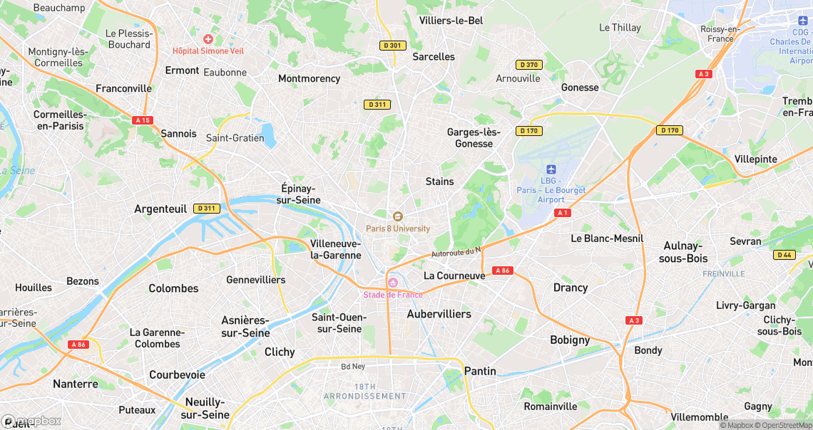 Localisation de la voiture à Saint-Denis