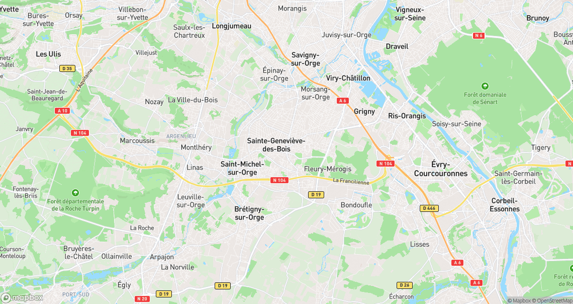 Localisation de la voiture à Sainte-Geneviève-des-Bois