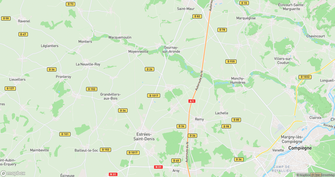 Localisation de la voiture à Hémévillers