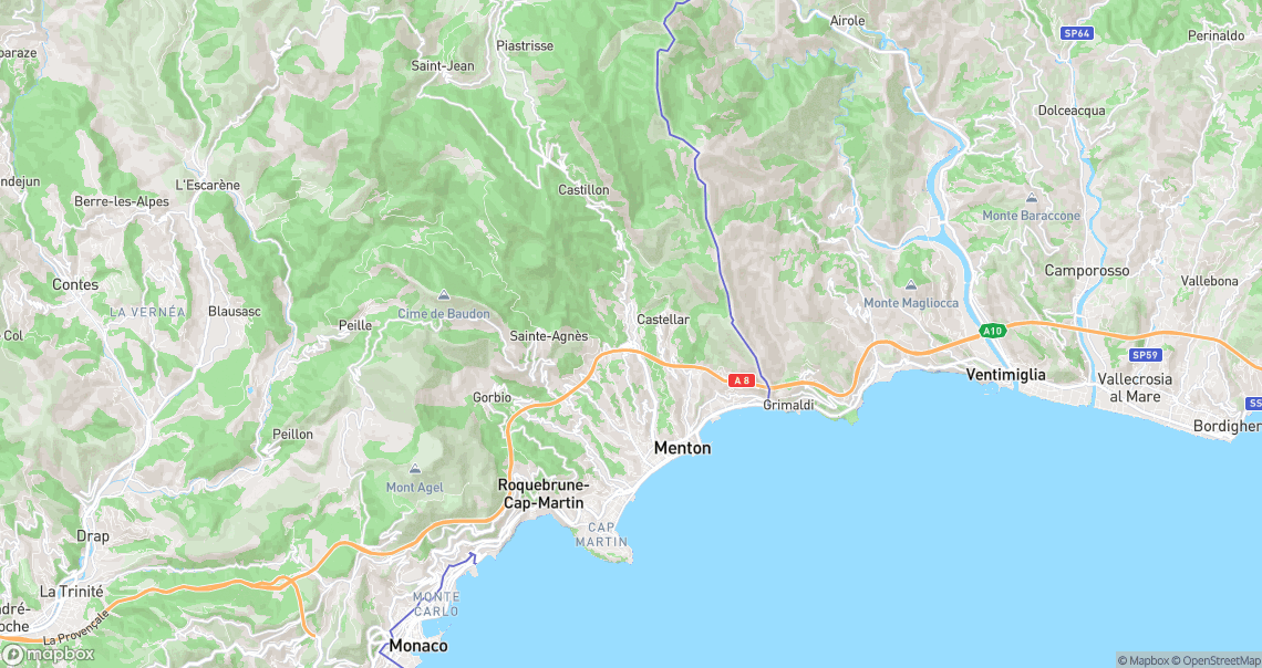 Localisation de la voiture à Menton