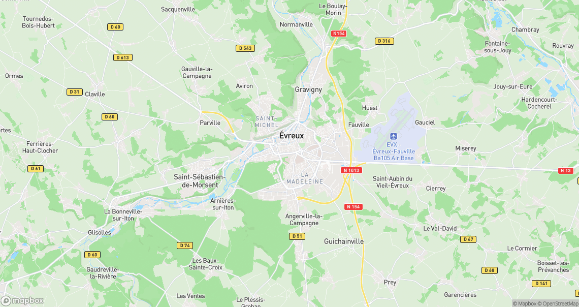 Localisation de la voiture à Évreux