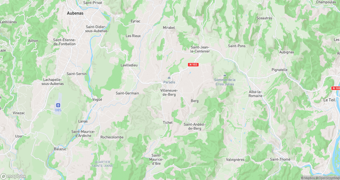 Localisation de la voiture à Villeneuve-de-Berg