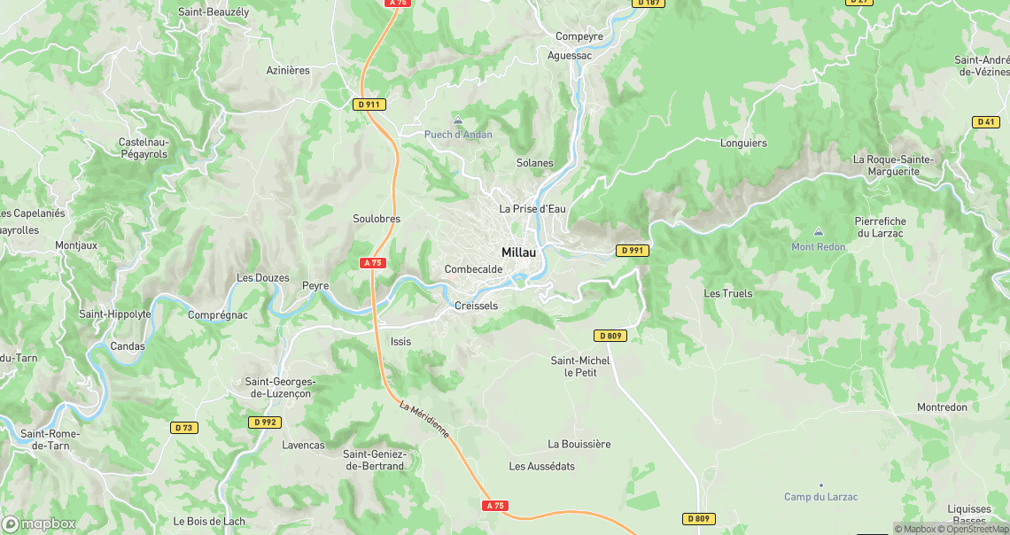 Localisation de la voiture à Millau