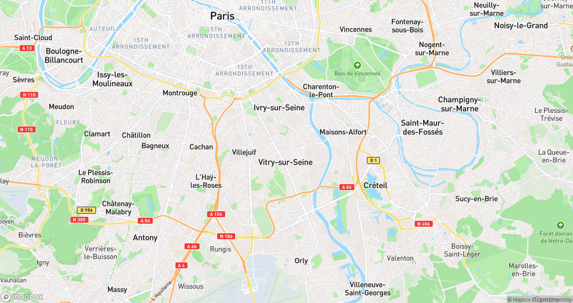Localisation de la voiture à Vitry-sur-Seine