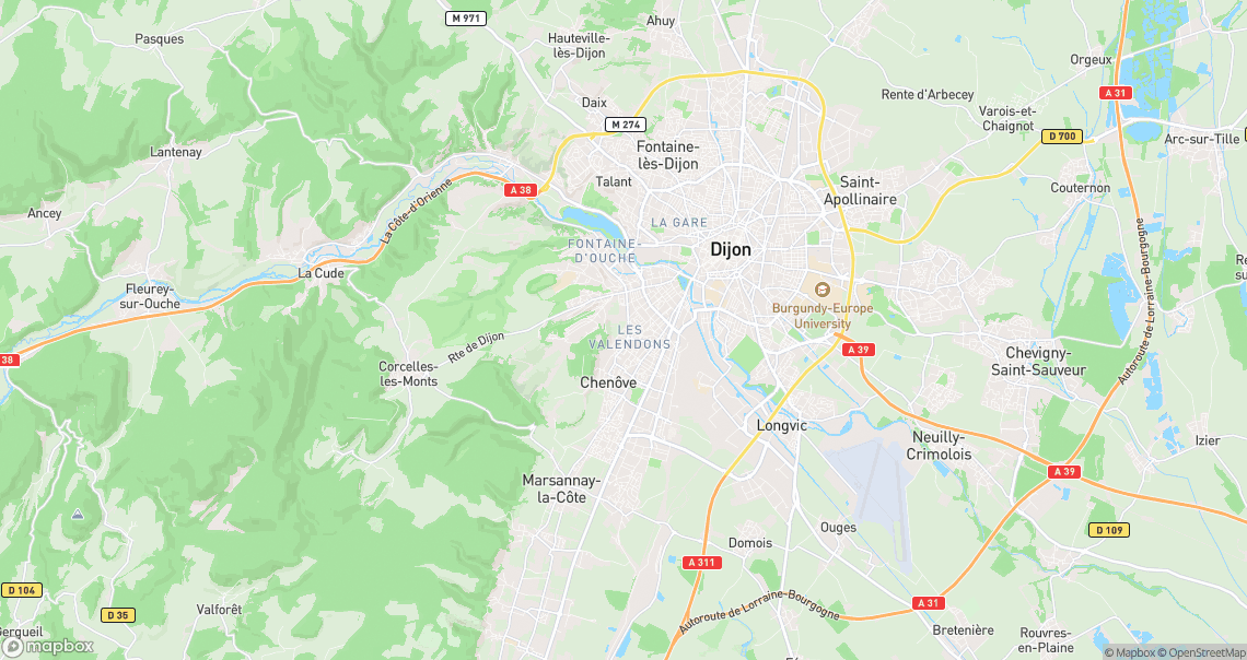 Localisation de la voiture à Dijon